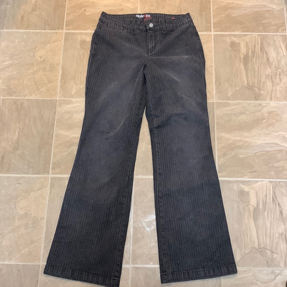 Striped Black Womens Jeans